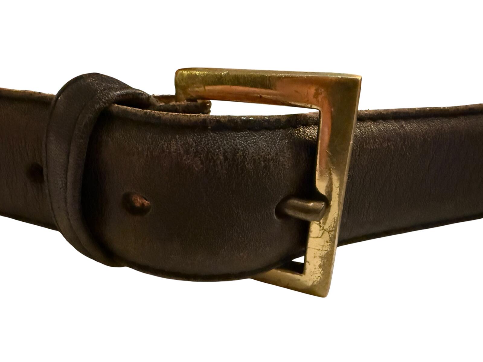 Coach Classic Brown Leather Belt with Gold Buckle