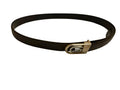 Black Crocodile Leather Belt with G Buckle