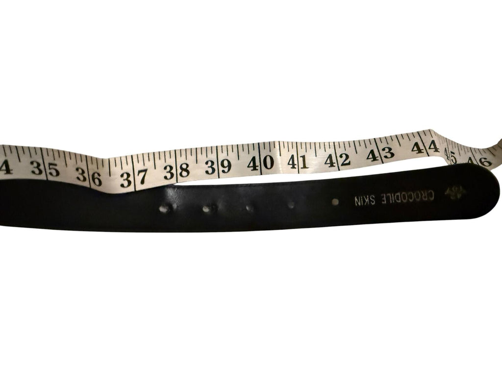 Black Crocodile Leather Belt with G Buckle