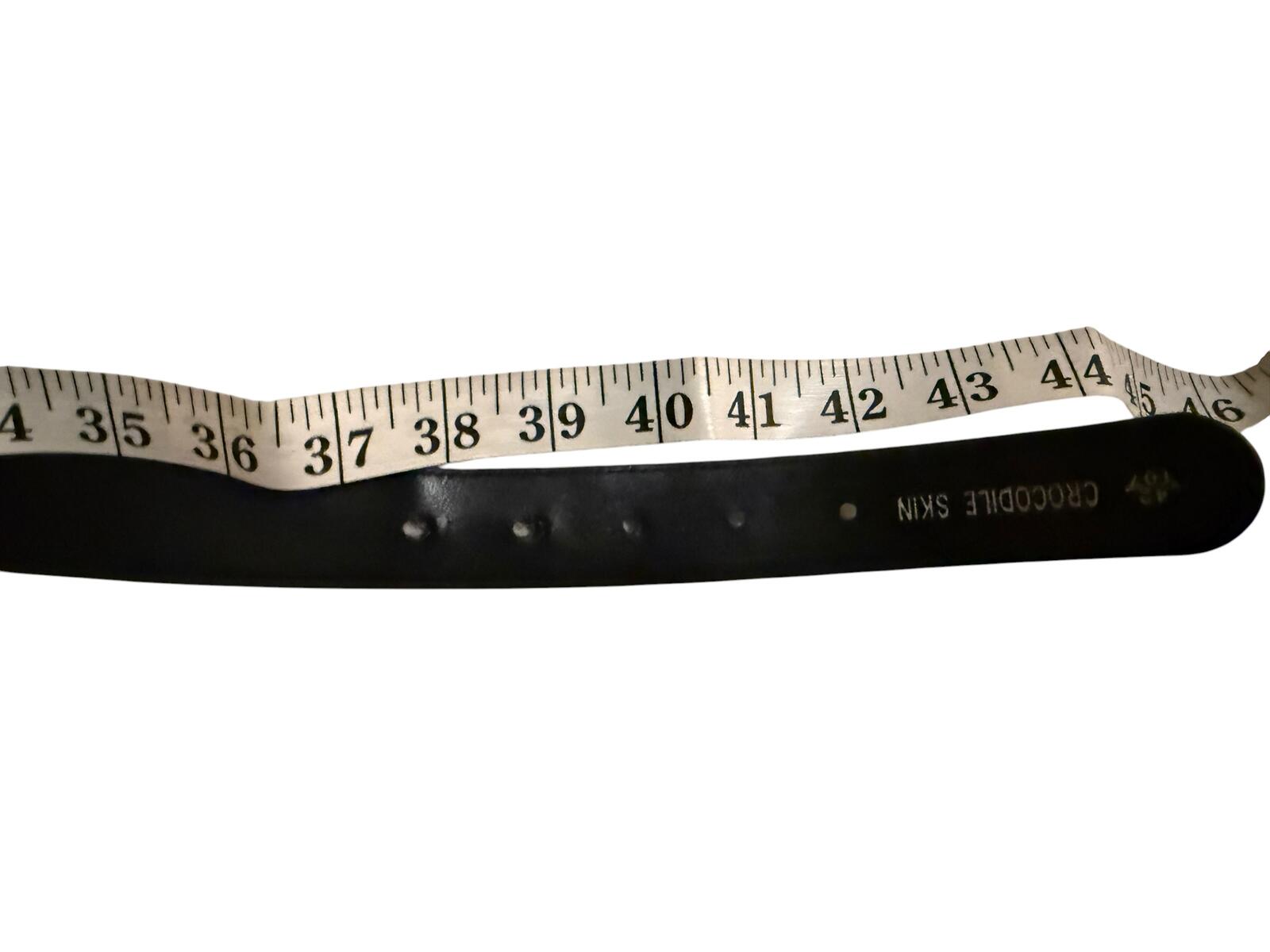 Black Crocodile Leather Belt with G Buckle