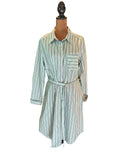 Calvin Klein Striped Shirt Dress with Belt