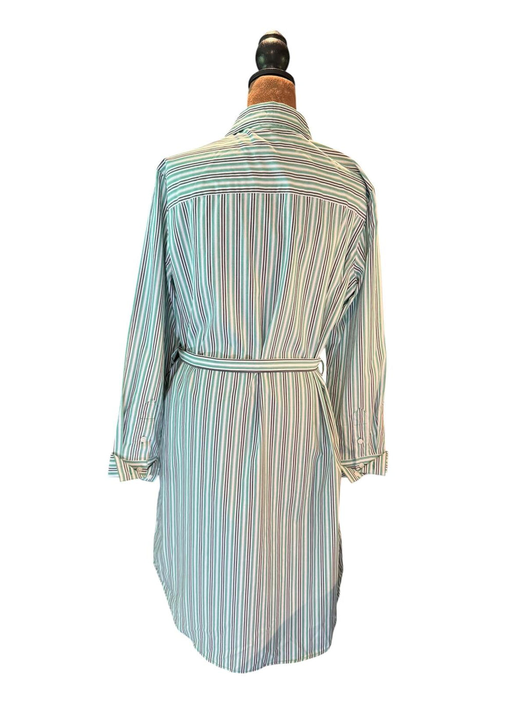 Calvin Klein Striped Shirt Dress with Belt