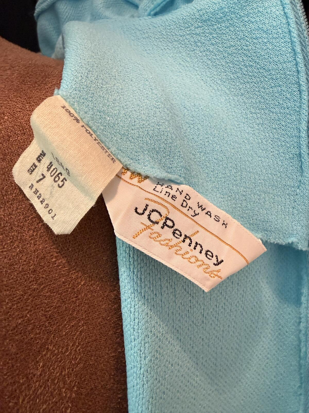 JC Penney Vintage Light Blue Long Sleeve Maxi Dress with Ruffle Details