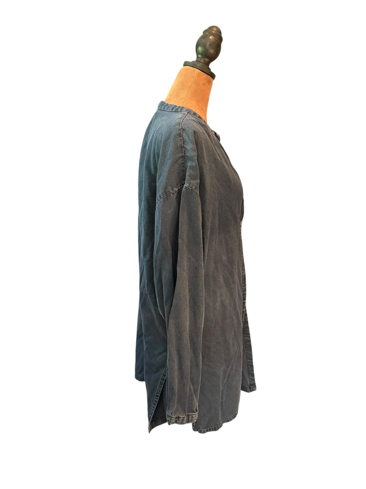 Eileen Fisher Long Sleeve Button-Up Shirt Dress