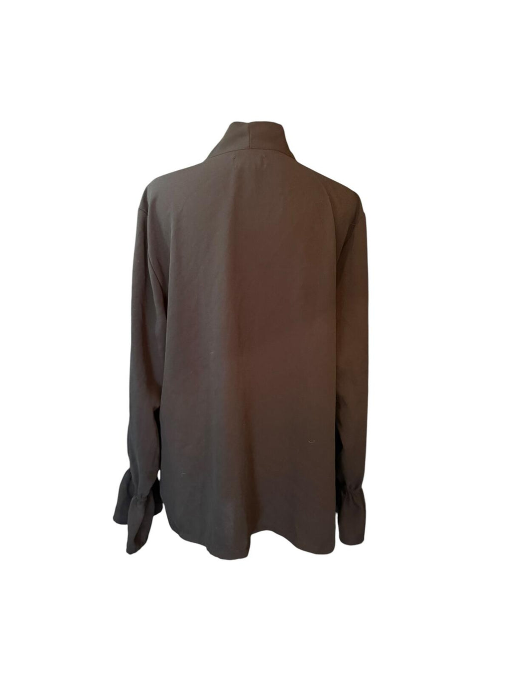 Mudpie Black Long Sleeve Blouse with Neck Tie Bow