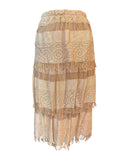 Bohemian Gold Crochet Fringe Tiered Skirt
