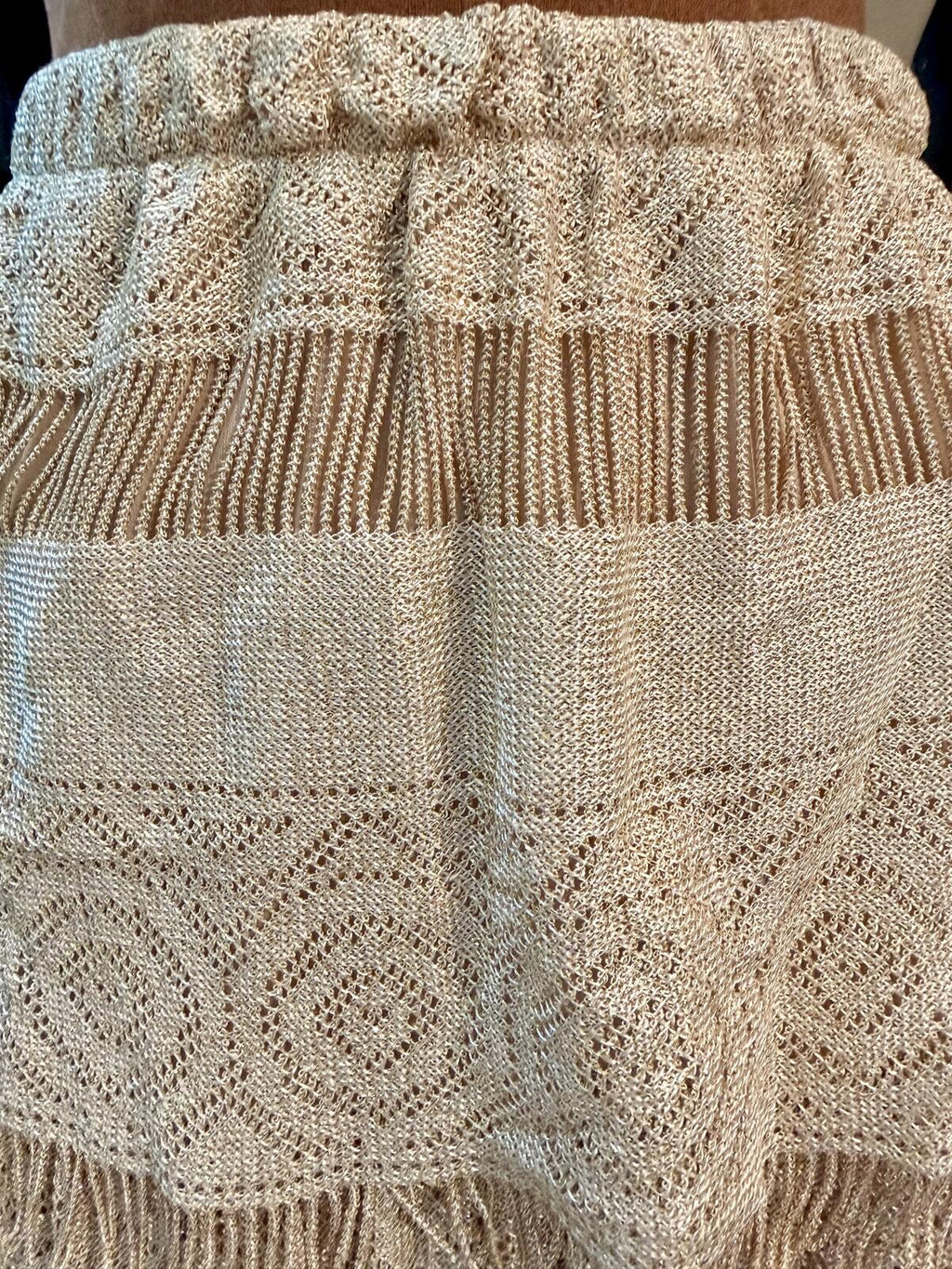 Bohemian Gold Crochet Fringe Tiered Skirt