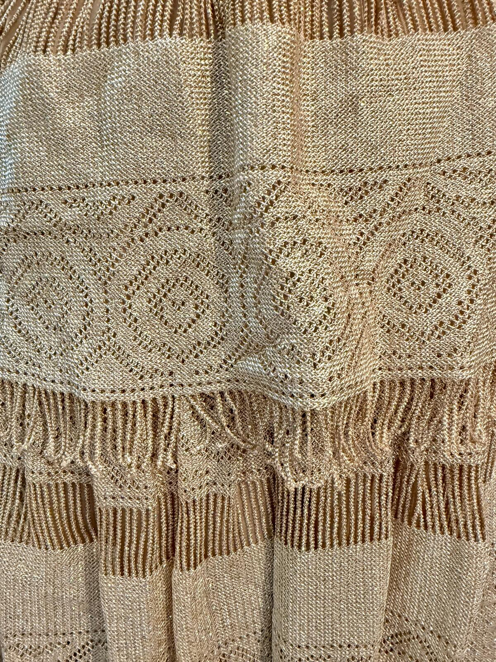 Bohemian Gold Crochet Fringe Tiered Skirt