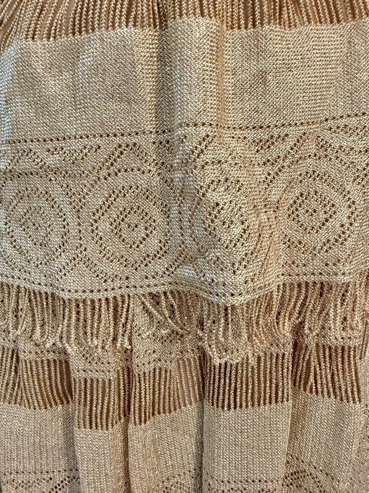 Bohemian Gold Crochet Fringe Tiered Skirt