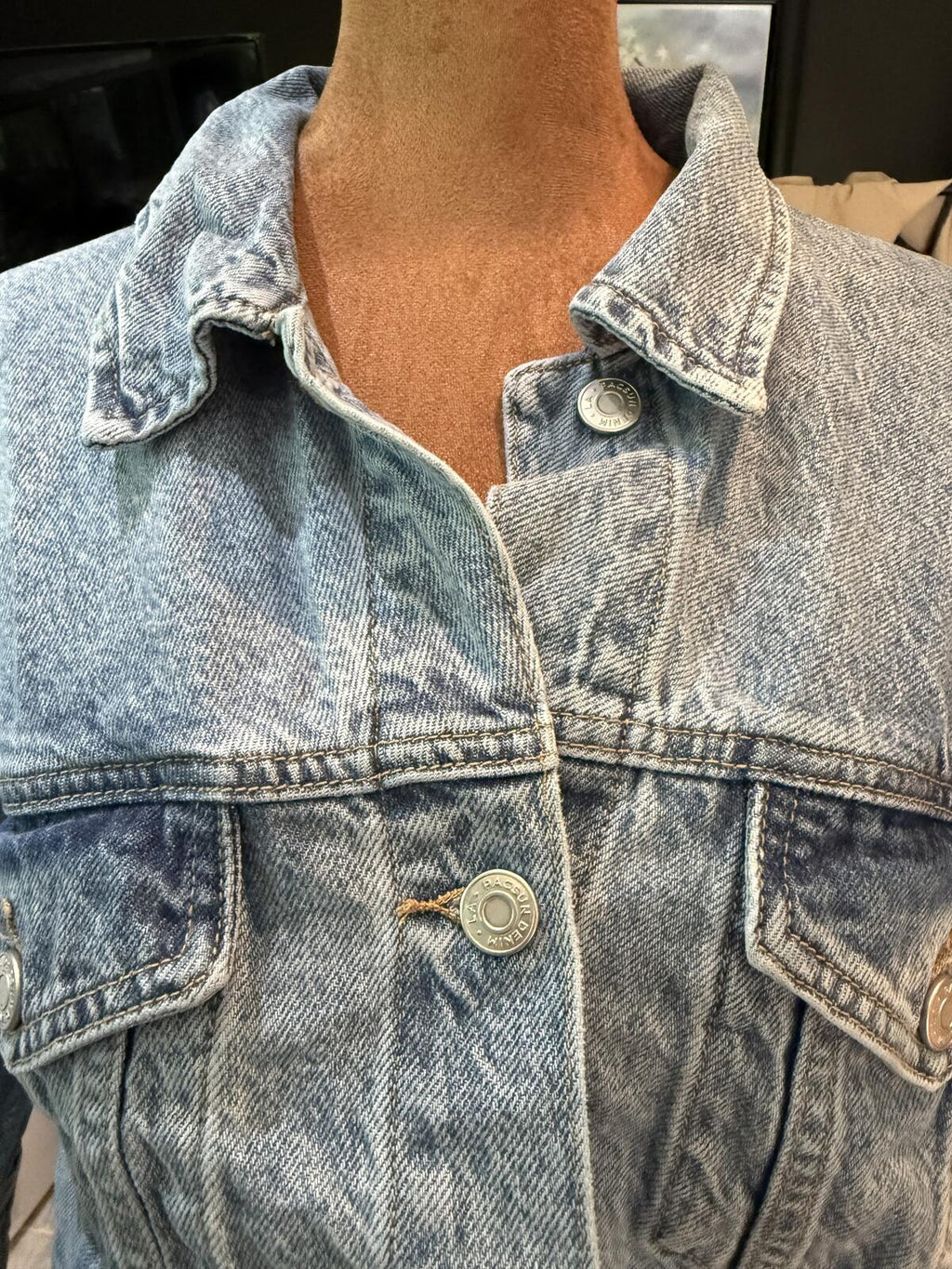 Pacsun Light Wash Cropped Denim Jacket with Raw Hem