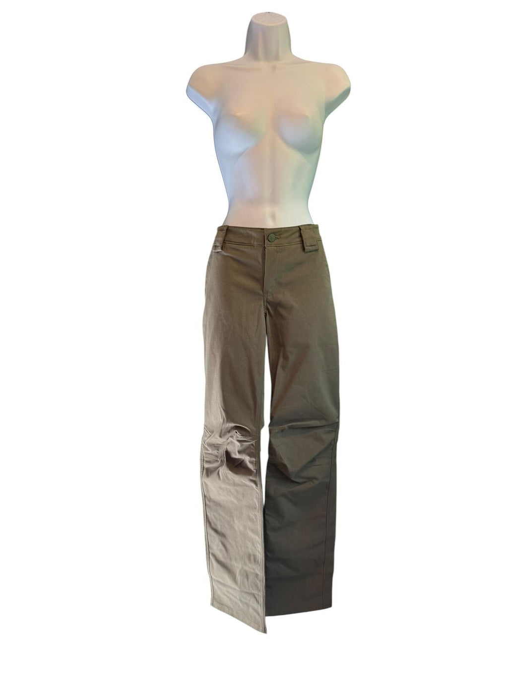 Under Armour Beige Straight Leg Pants with Front Button Closure