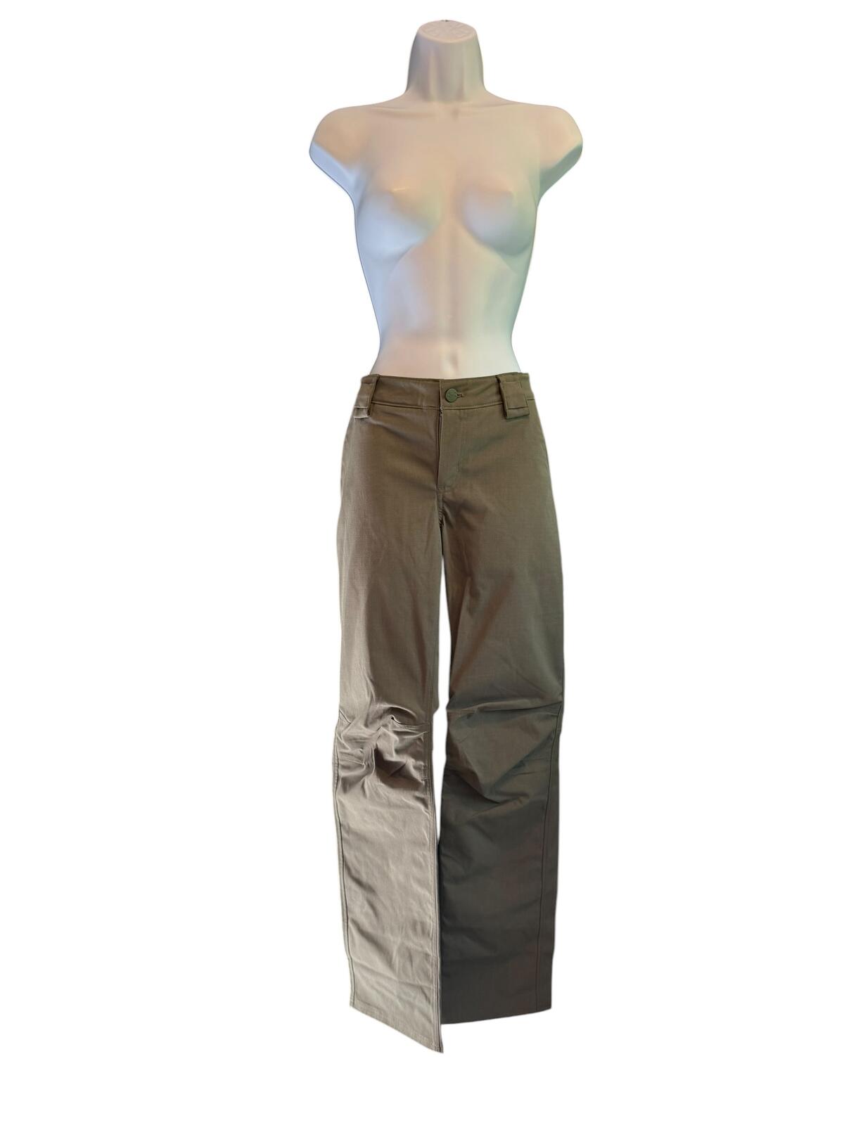 Under Armour Beige Straight Leg Pants with Front Button Closure