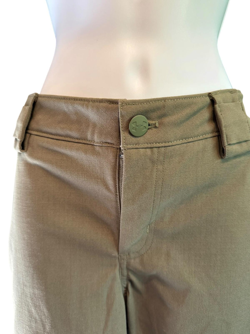 Under Armour Beige Straight Leg Pants with Front Button Closure