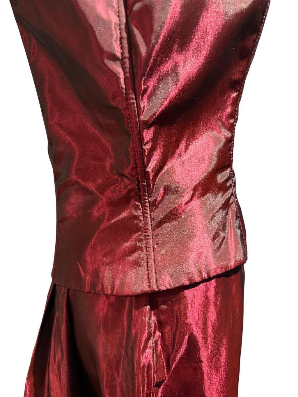 Vintage Gunne Sax Jessica McClintock Burgundy Evening Dress with Train