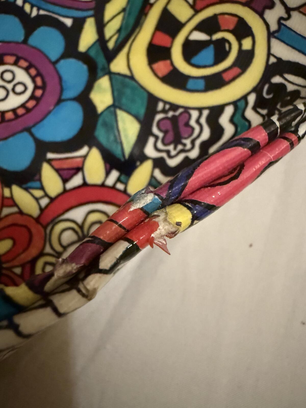 Paperchase Multicolor Psychedelic Floral Tote Bag with Snap Closure