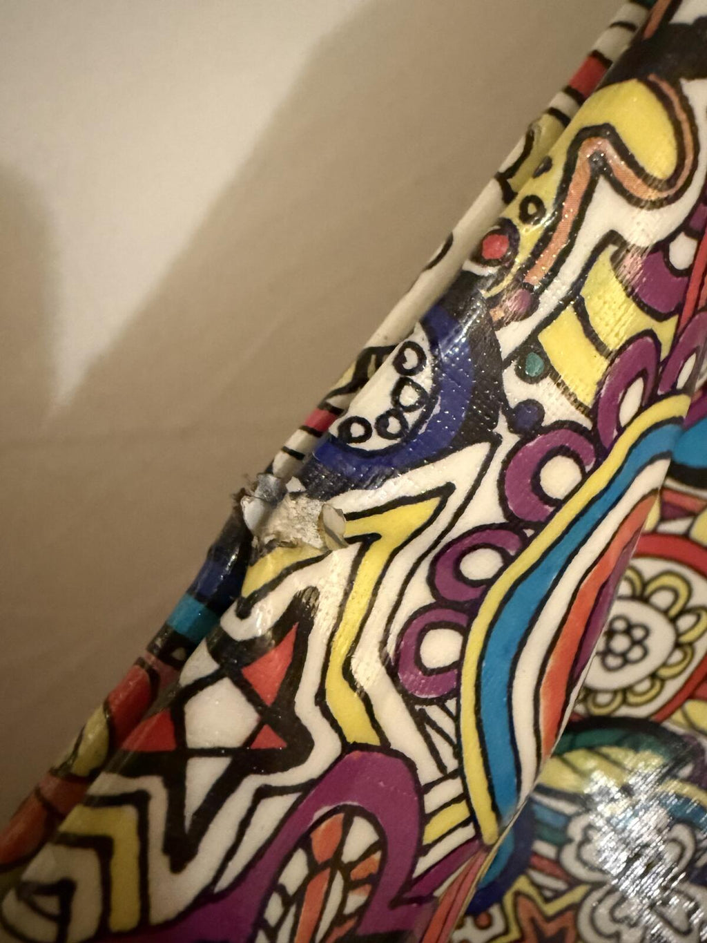 Paperchase Multicolor Psychedelic Floral Tote Bag with Snap Closure