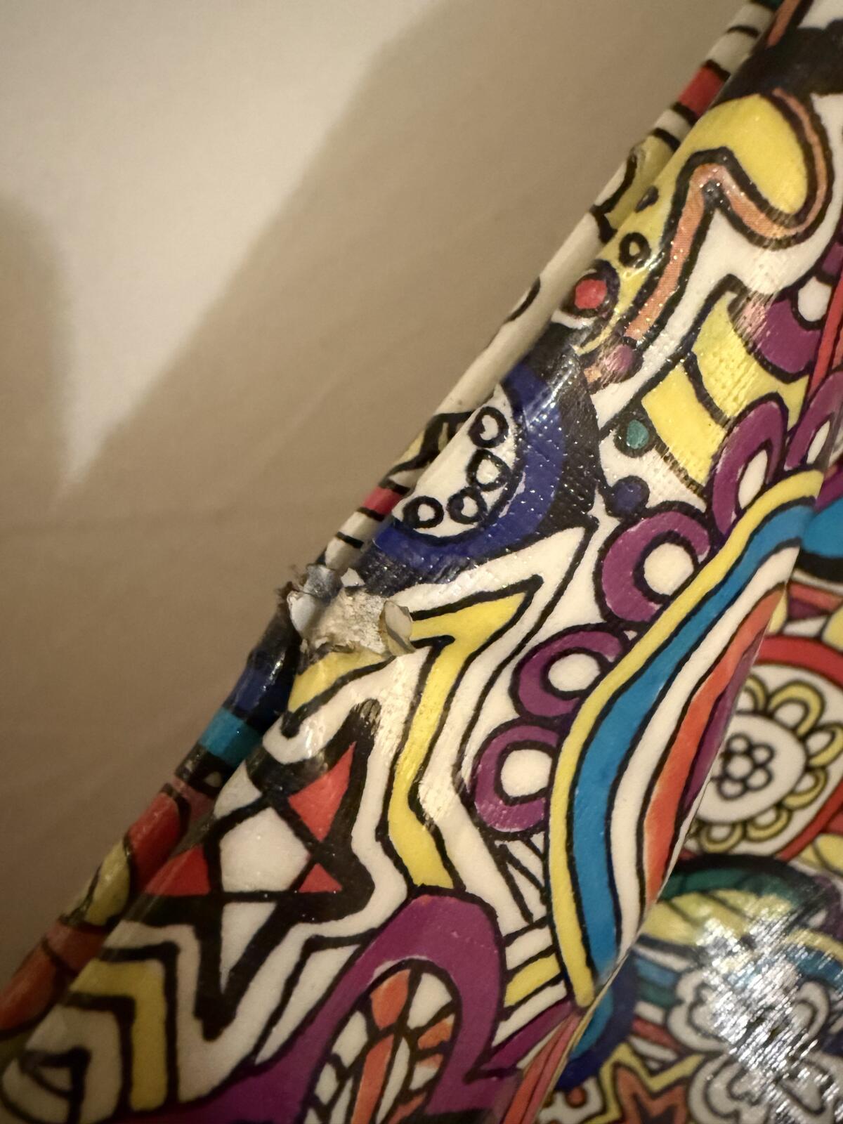 Paperchase Multicolor Psychedelic Floral Tote Bag with Snap Closure