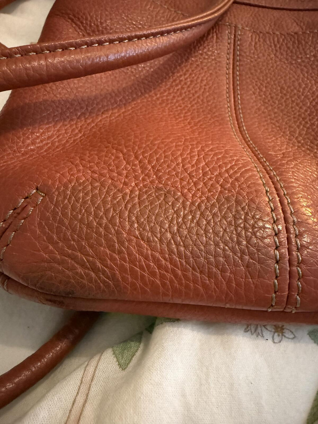Tignanello Brown Genuine Leather Crossbody Bag with Zip Pocket