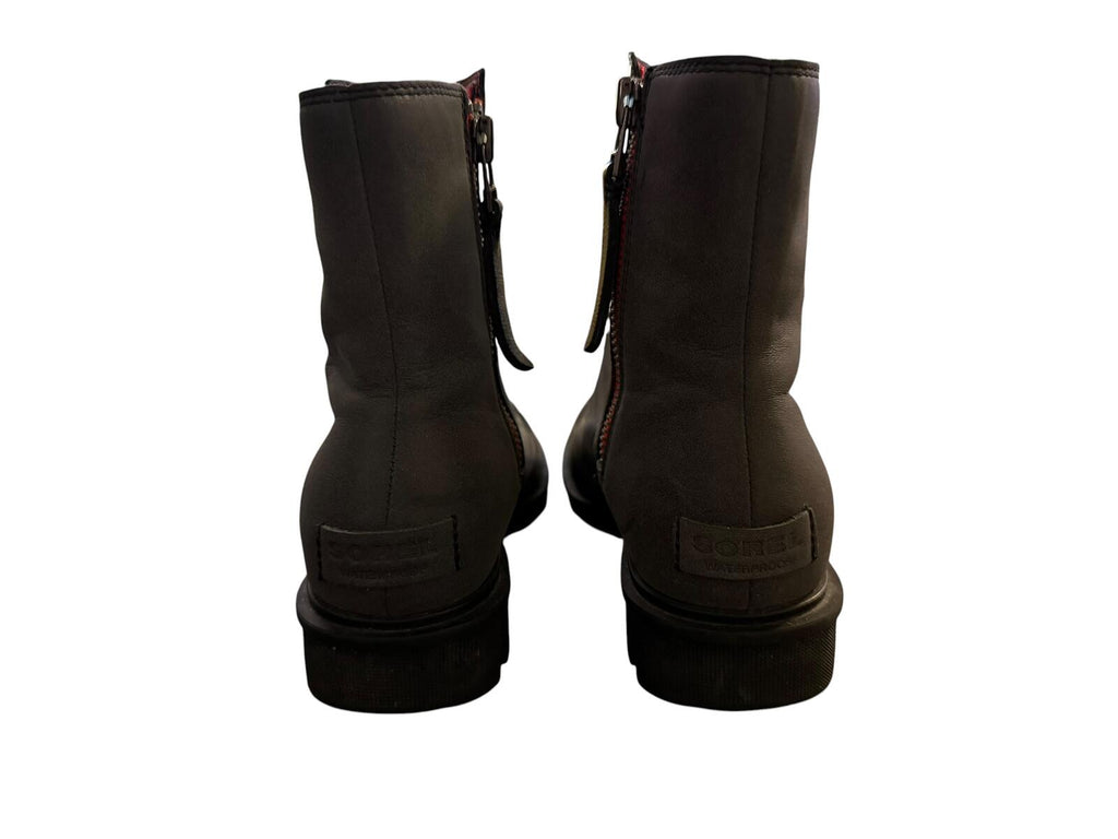 Sorel Black Waterproof Zip Ankle Boots