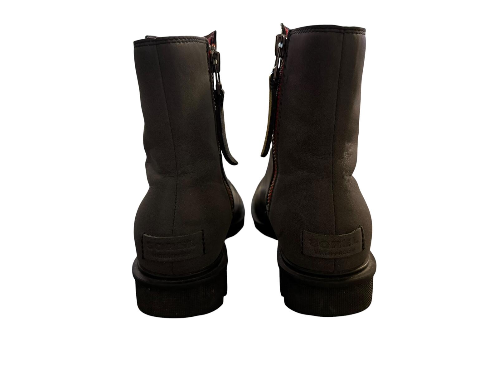 Sorel Black Waterproof Zip Ankle Boots