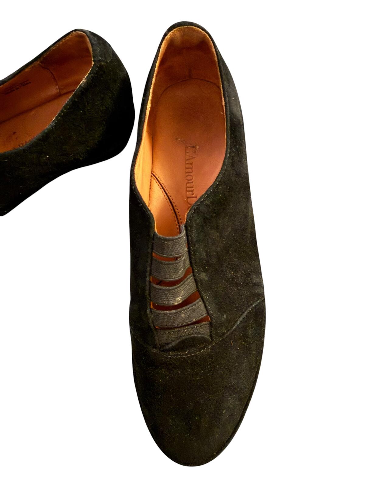 Amour Des Pieds Beziers Women's Black Suede Wedges
