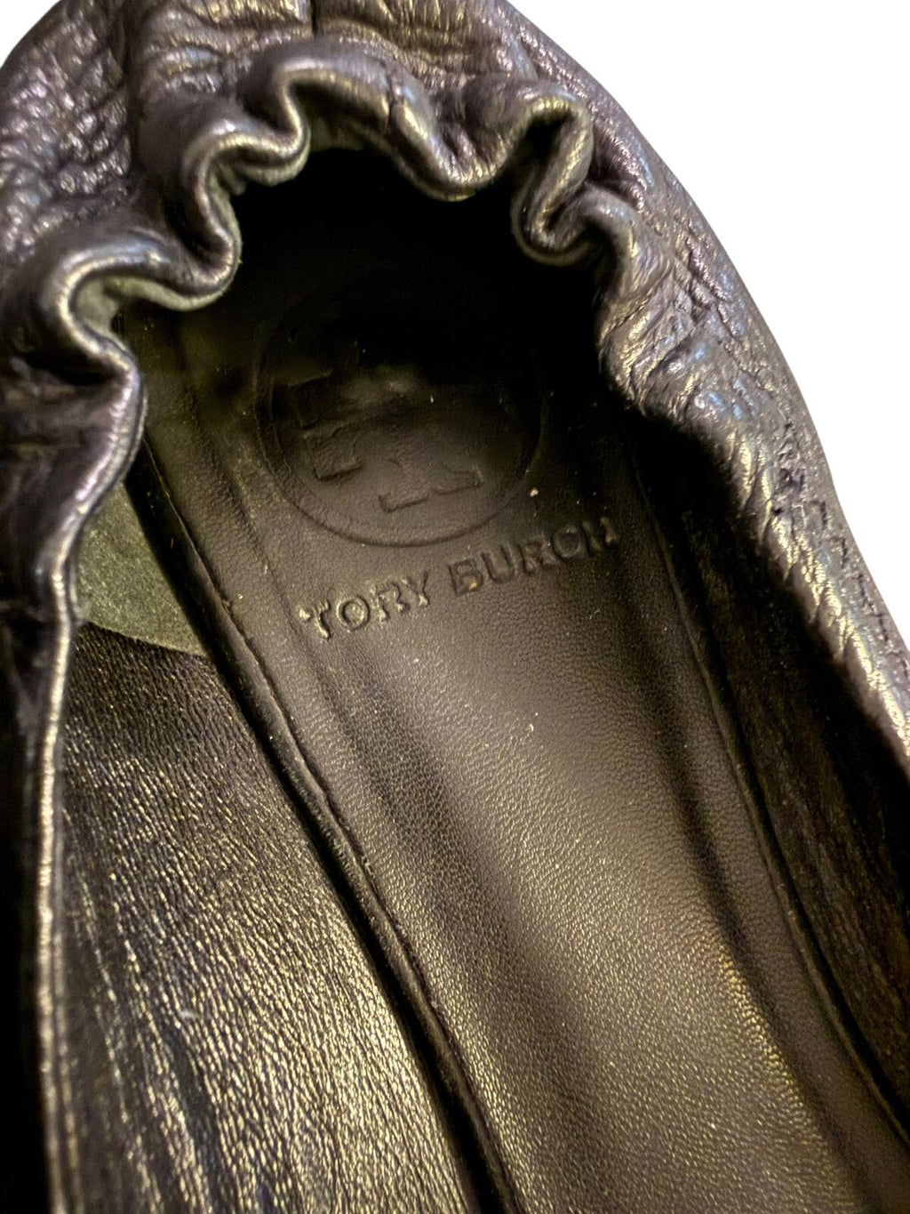 Tory Burch Black Leather Reva Ballet Flats Logo Medallion