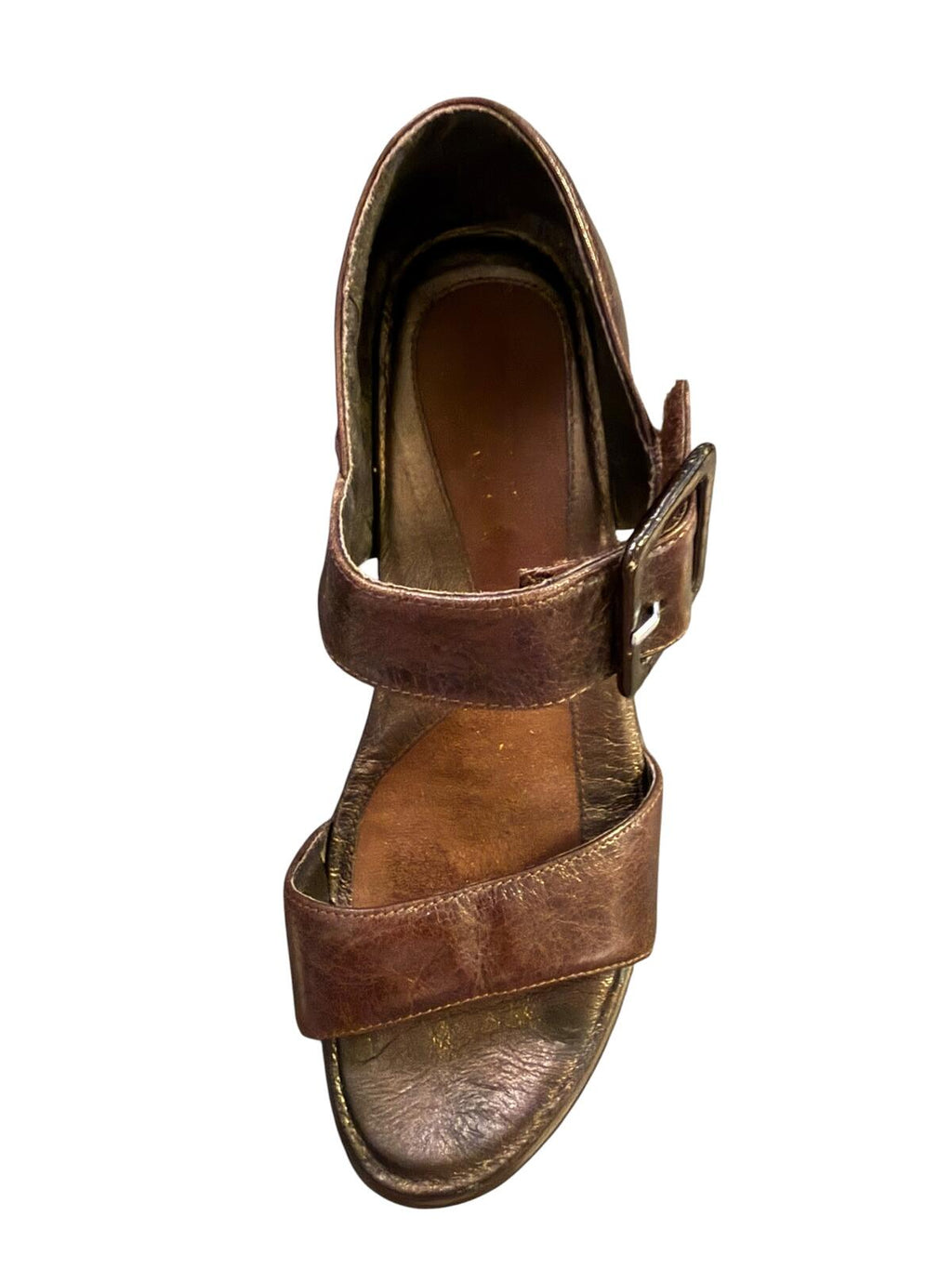 Naot Brown Leather Ankle Strap Heeled Sandals EU 38
