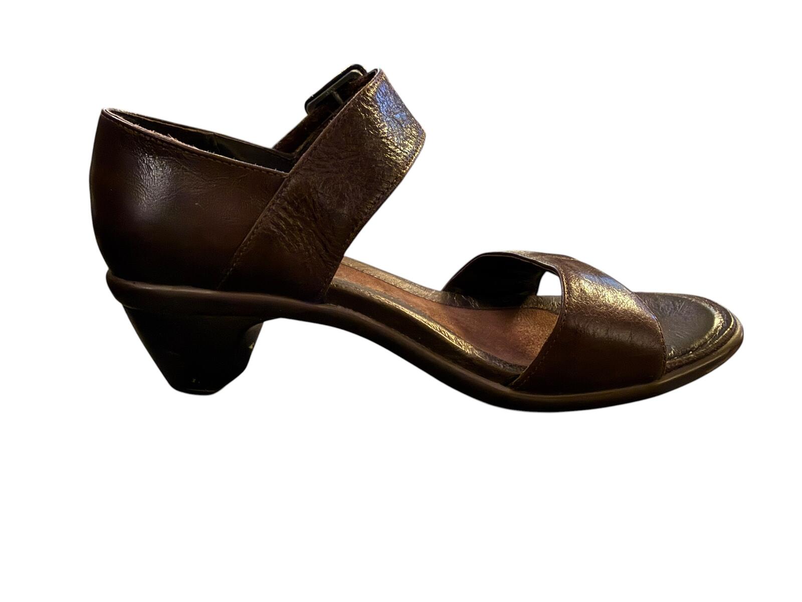 Naot Brown Leather Ankle Strap Heeled Sandals EU 38