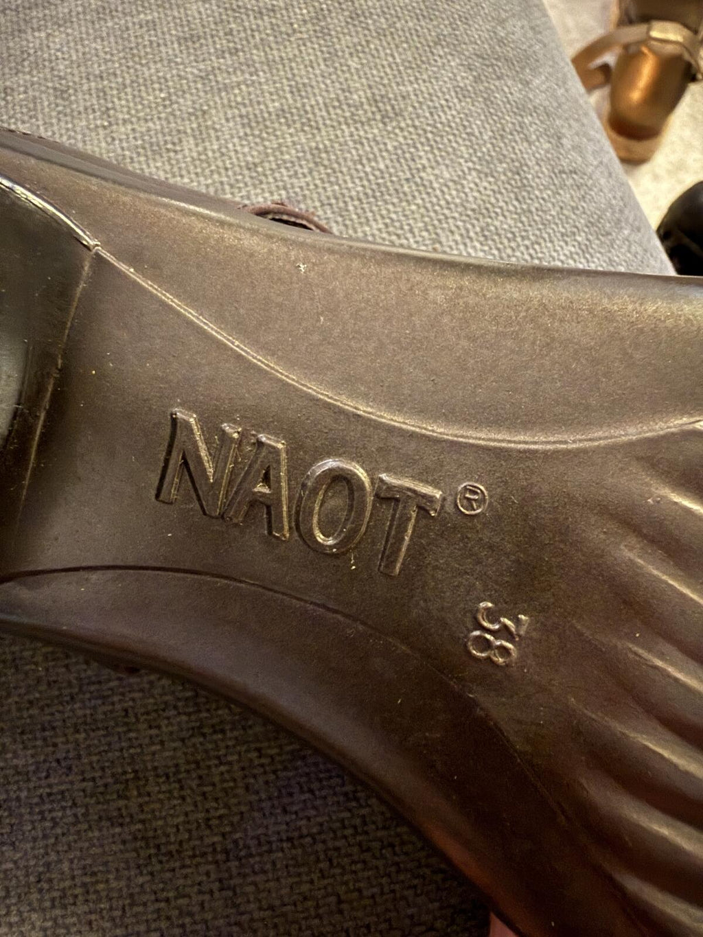 Naot Brown Leather Ankle Strap Heeled Sandals EU 38