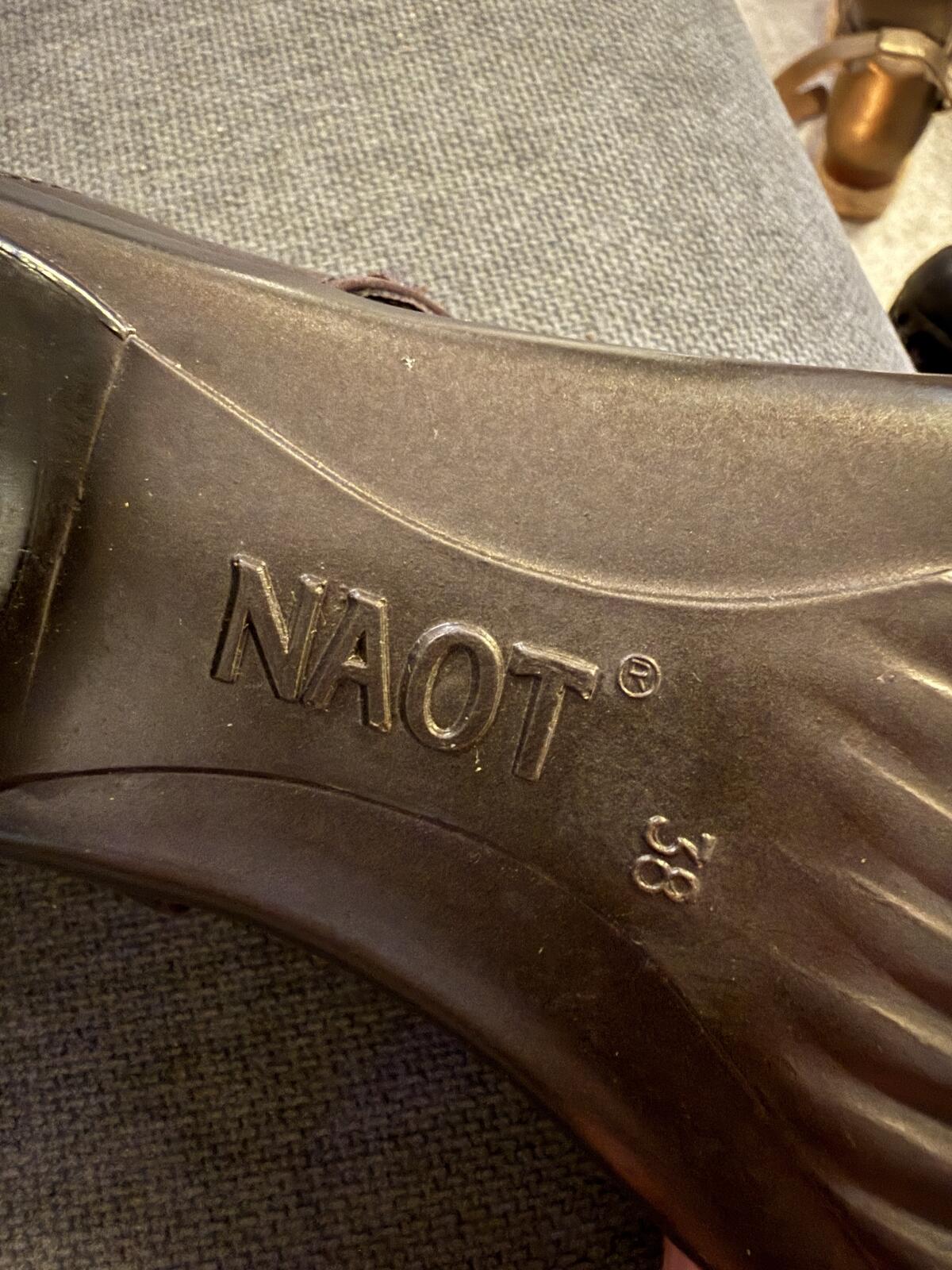 Naot Brown Leather Ankle Strap Heeled Sandals EU 38