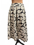 Who What Wear Black and Cream Floral Jacquard Midi Skirt