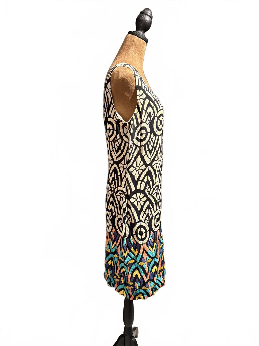 Kachel Sleeveless Abstract Print Shift Dress