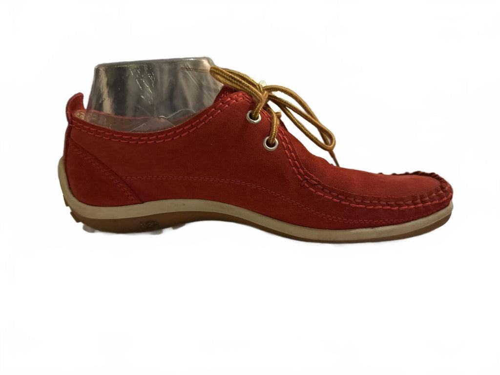 Michael Kors Red Suede Lace-Up Driving Shoes Made in Italy