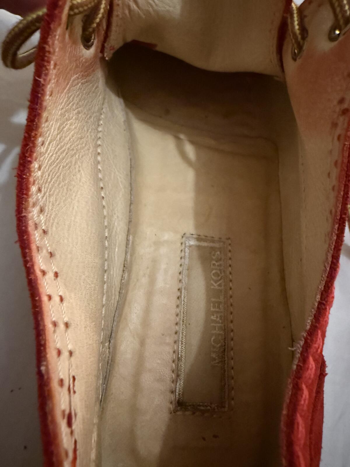 Michael Kors Red Suede Lace-Up Driving Shoes Made in Italy