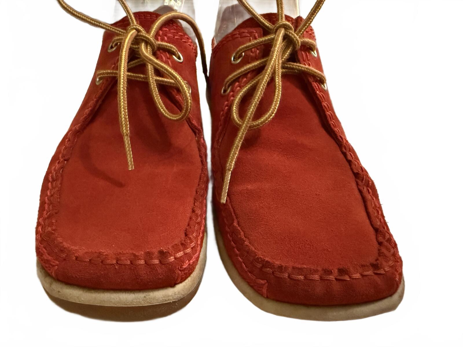 Michael Kors Red Suede Lace-Up Driving Shoes Made in Italy