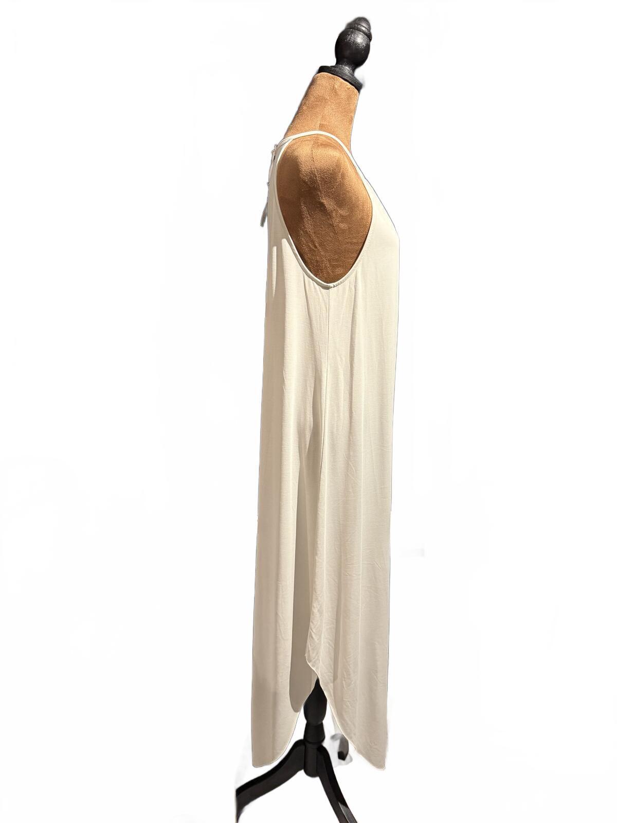 Double Zero Cream Halter Casual Maxi Dress