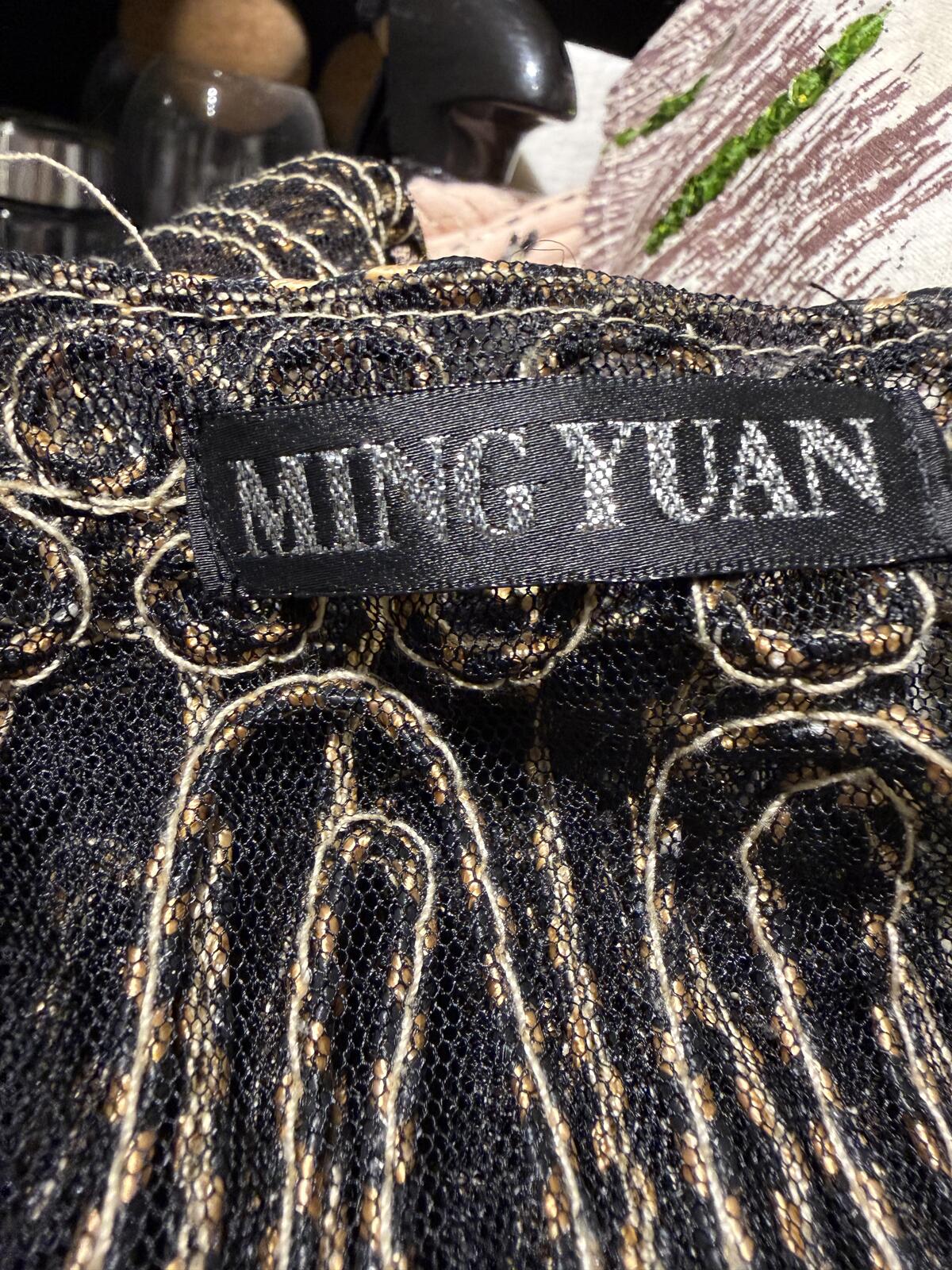 Ming Yuan Sheer Embroidered Cropped Tie Front Bolero Cardigan
