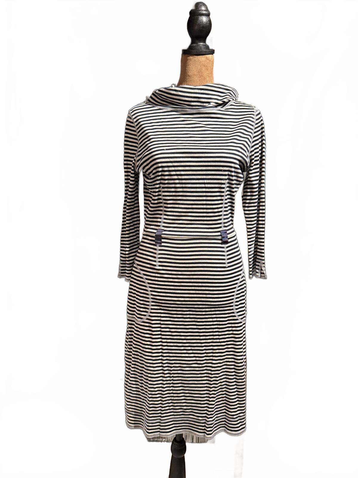 Rivamonti Striped Cowl Neck Midi Dress