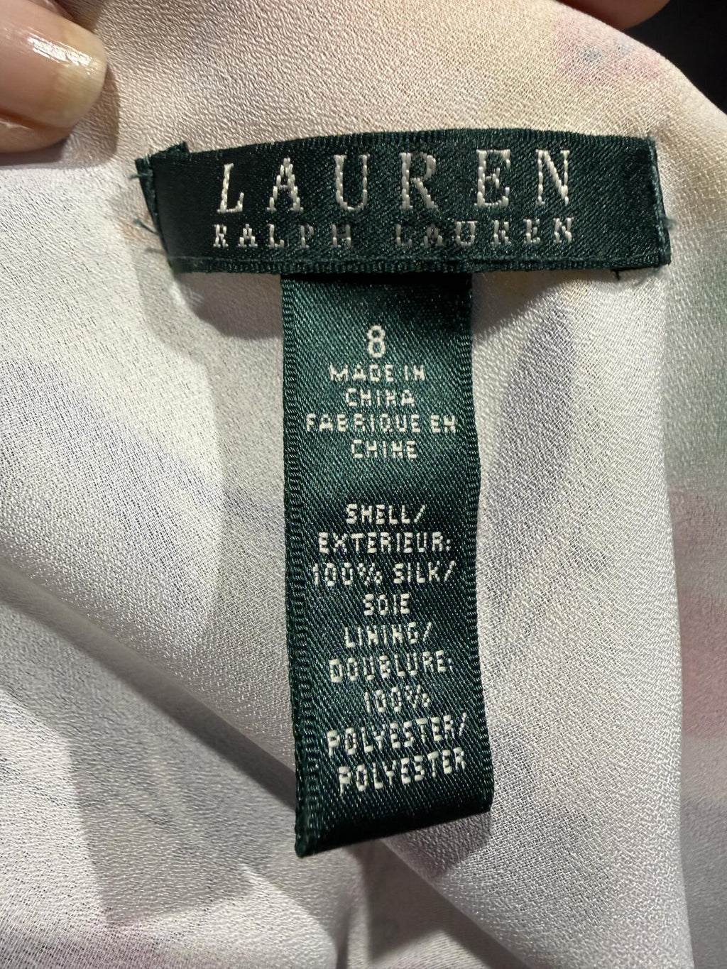Lauren Ralph Lauren Floral Silk Sleeveless V-Neck Midi Dress