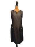 Karl Lagerfeld Paris Black Sleeveless Textured Shift Dress