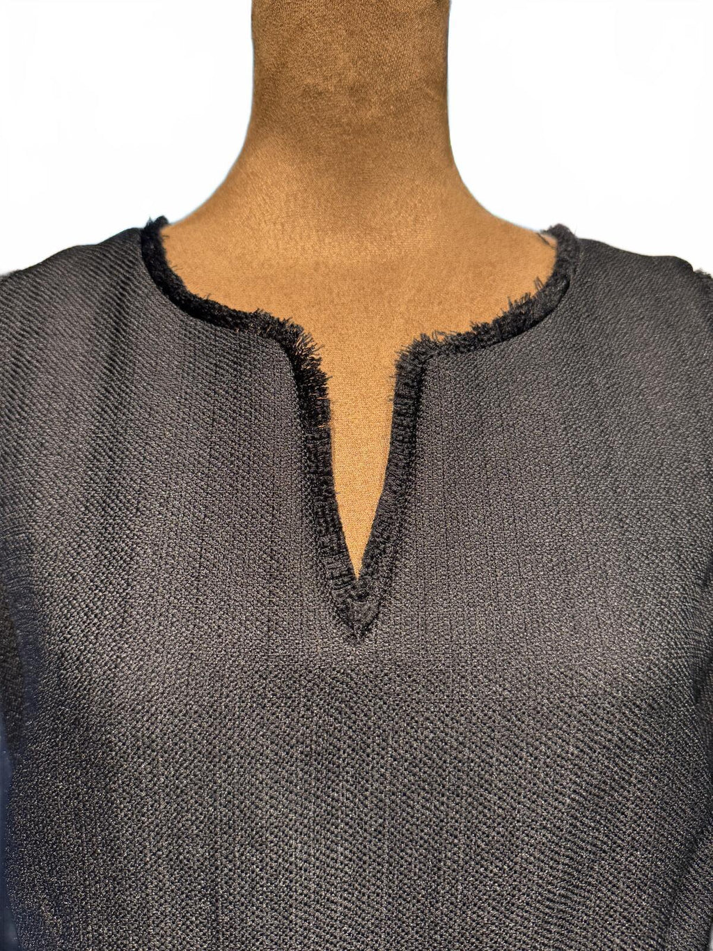 Karl Lagerfeld Paris Black Sleeveless Textured Shift Dress