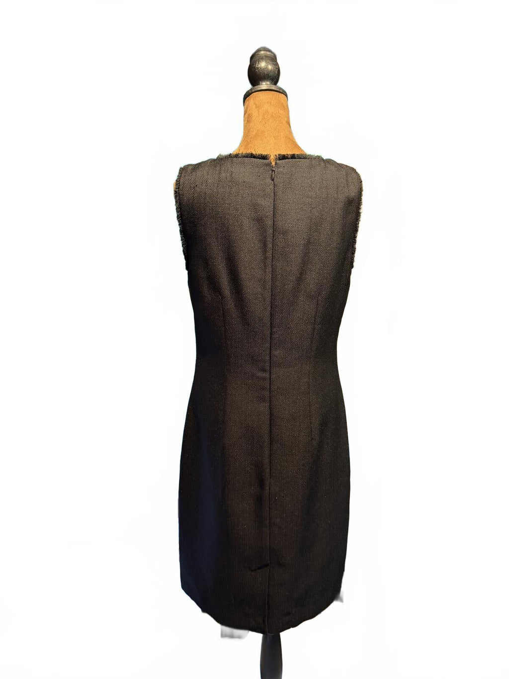 Karl Lagerfeld Paris Black Sleeveless Textured Shift Dress