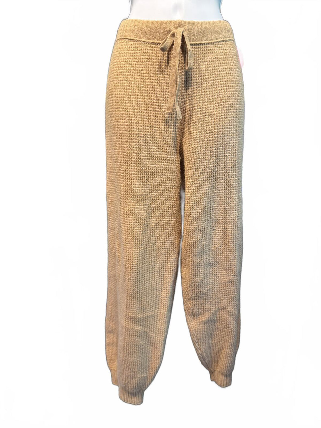 Aerie Beige Waffle Knit Lounge Jogger Pants