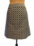 Halogen Black and Cream Geometric A-Line Mini Skirt