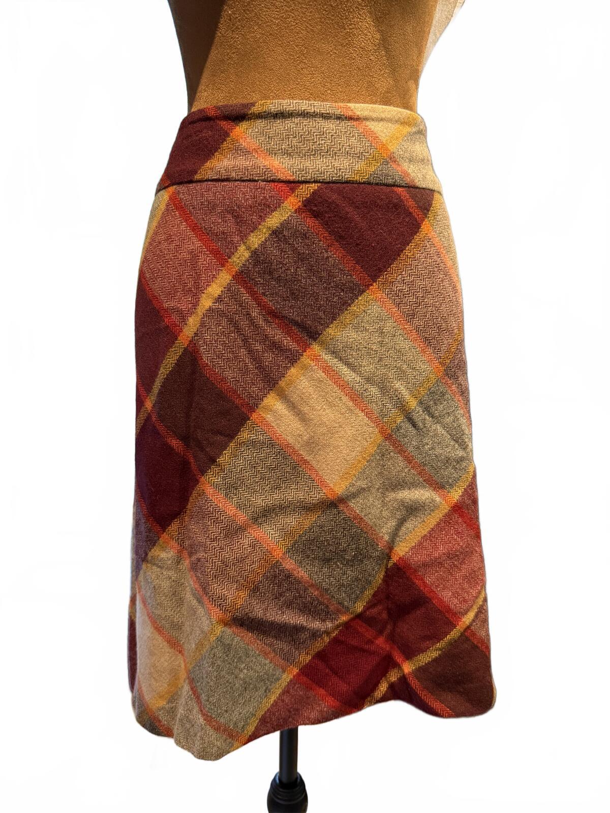 Talbots Plaid Wool Blend Skirt
