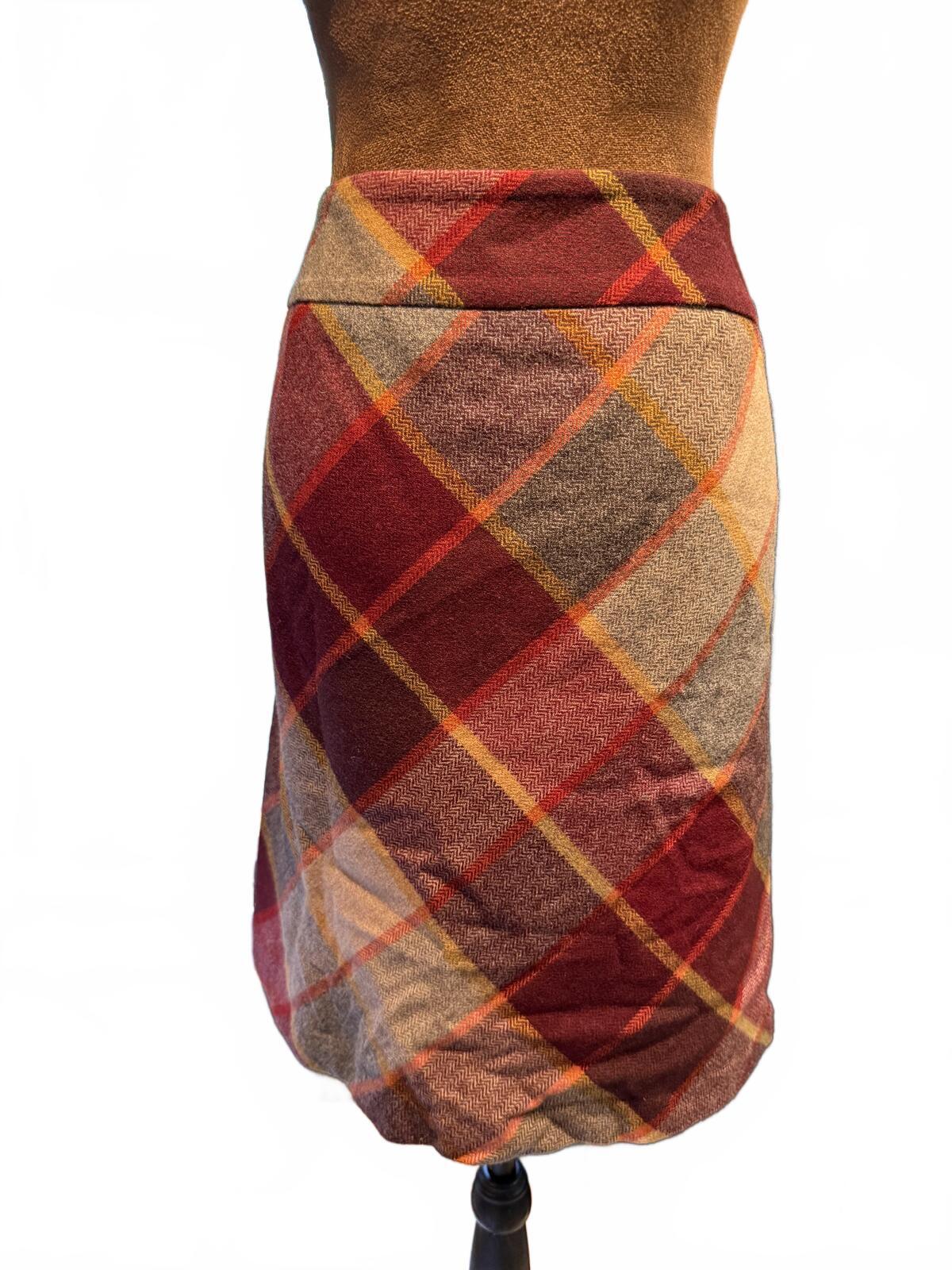 Talbots Plaid Wool Blend Skirt