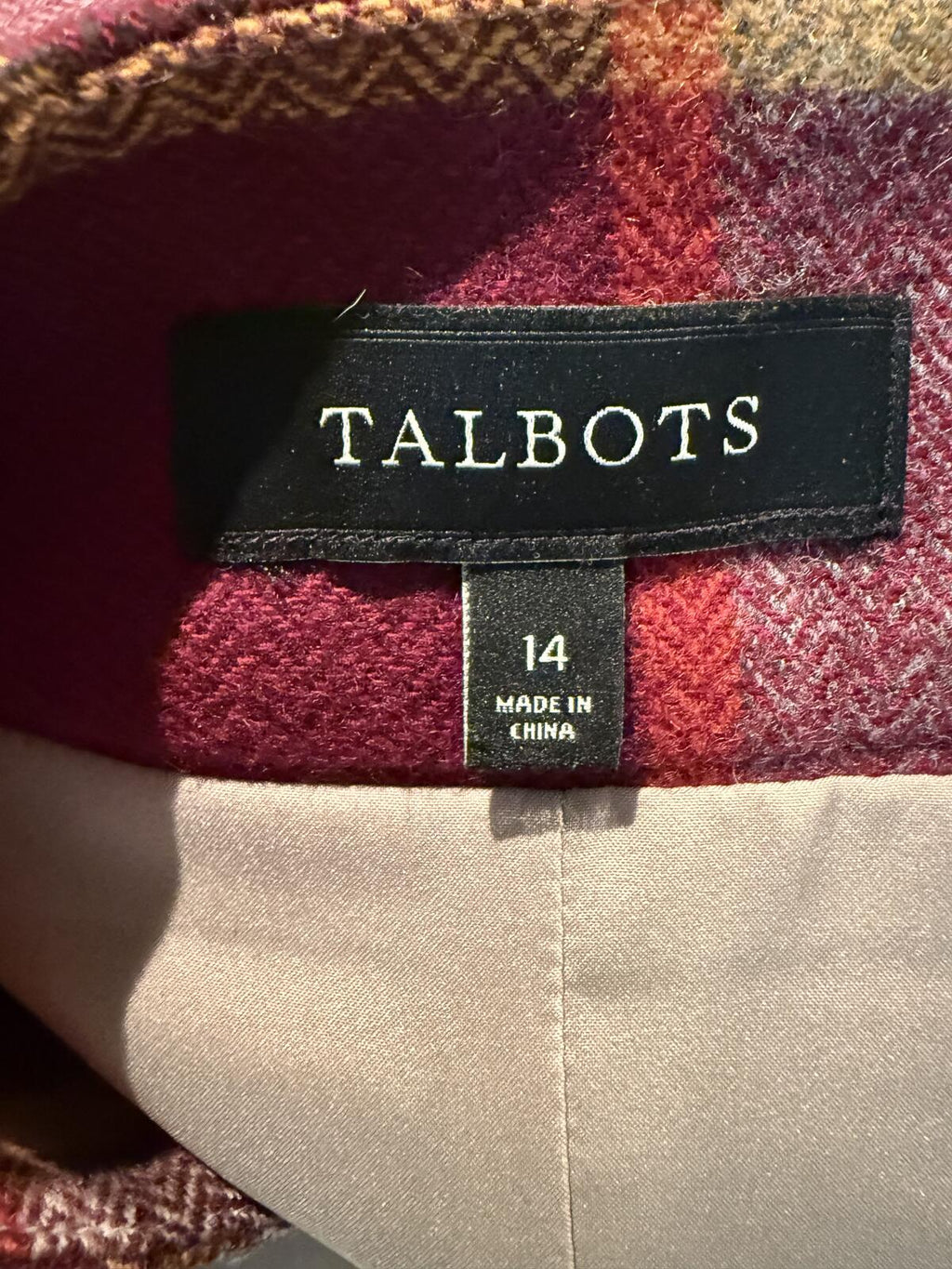 Talbots Plaid Wool Blend Skirt