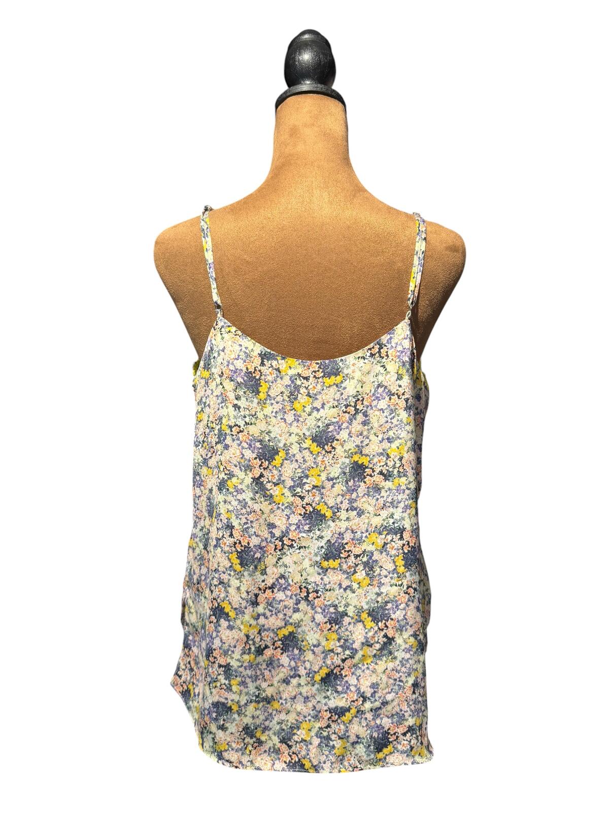 Promod Floral Lace Trim Spaghetti Strap Cami Top