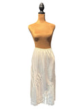 Barbizon Vintage Cream Satin Lace Hem Slip Skirt