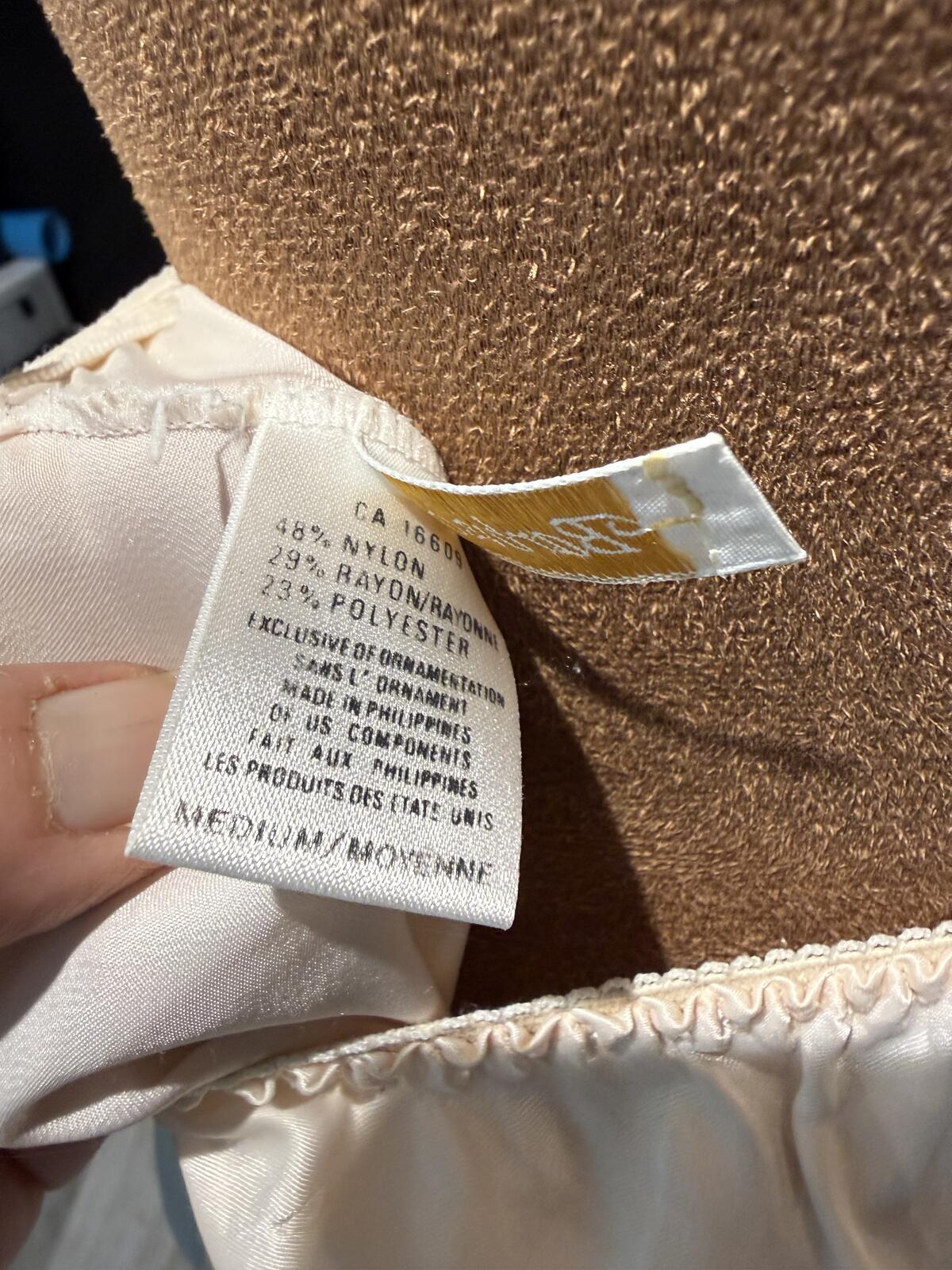 Barbizon Vintage Cream Satin Lace Hem Slip Skirt